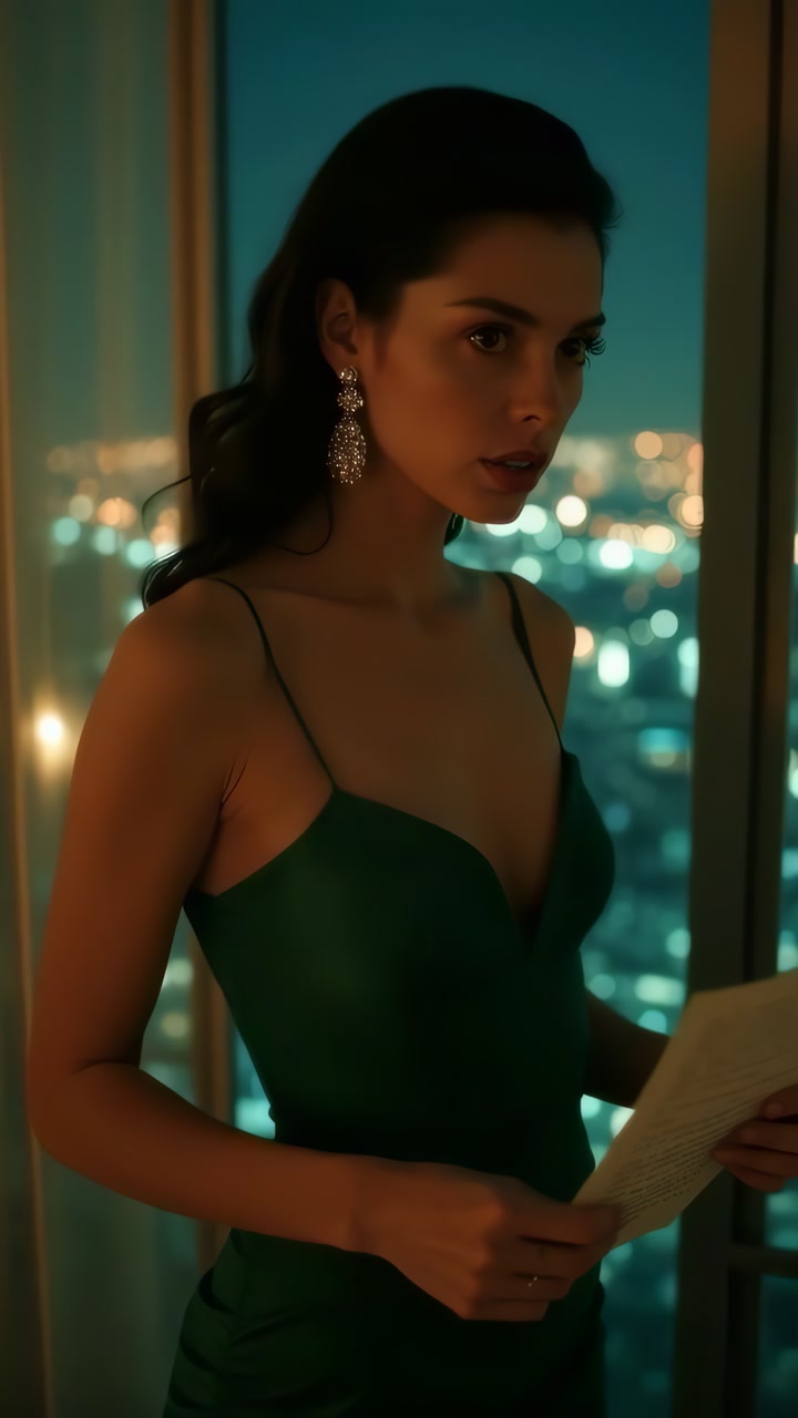 She reads the letter at the window